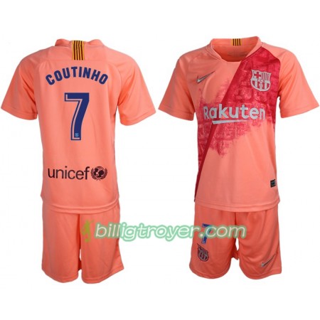 Billige Fotballdrakter FC Barcelona Coutinho 7 Barn Tredjedraktsett 2018/19 Kortermet